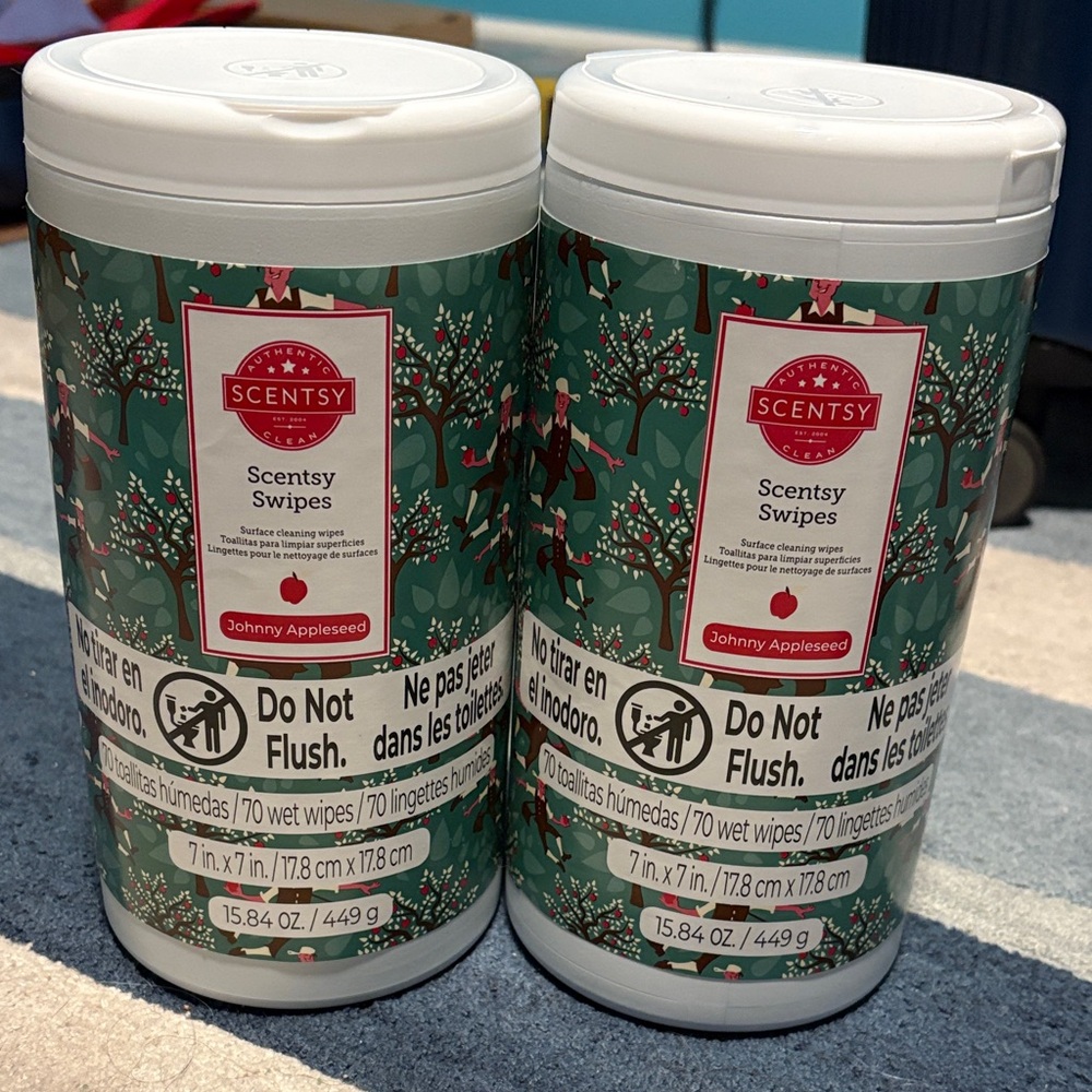 Two Scentsy Johnny Appleseed Scented Wipes